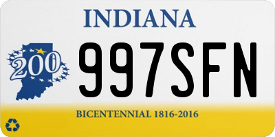 IN license plate 997SFN