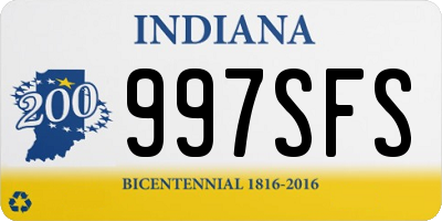 IN license plate 997SFS