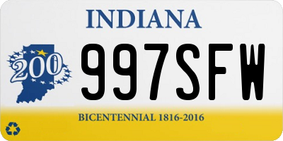 IN license plate 997SFW