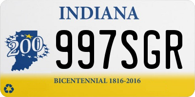 IN license plate 997SGR