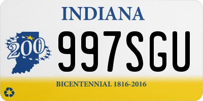 IN license plate 997SGU