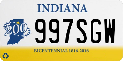 IN license plate 997SGW