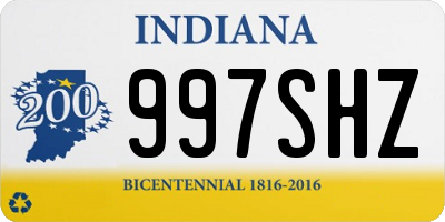 IN license plate 997SHZ