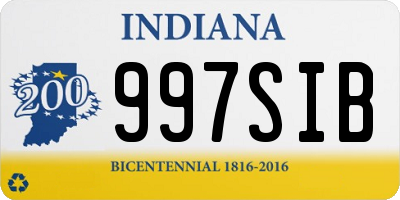 IN license plate 997SIB