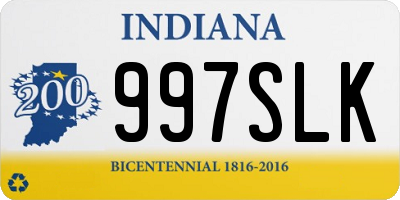 IN license plate 997SLK