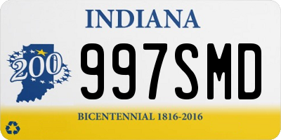 IN license plate 997SMD