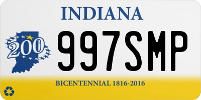 IN license plate 997SMP