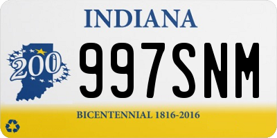 IN license plate 997SNM