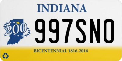 IN license plate 997SNO