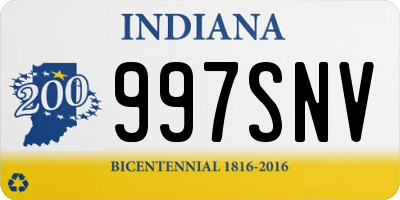 IN license plate 997SNV