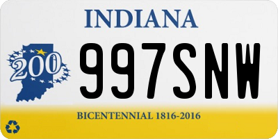 IN license plate 997SNW