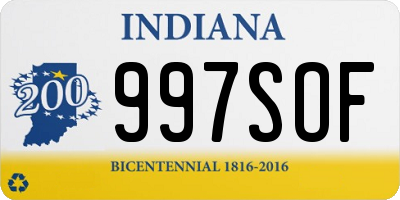 IN license plate 997SOF