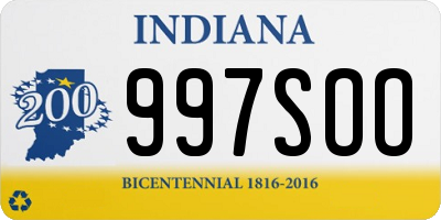 IN license plate 997SOO