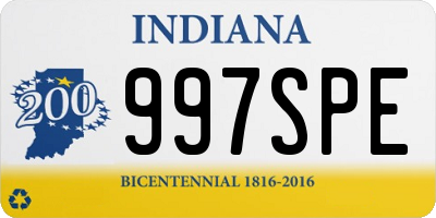 IN license plate 997SPE