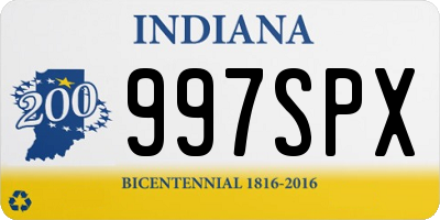 IN license plate 997SPX