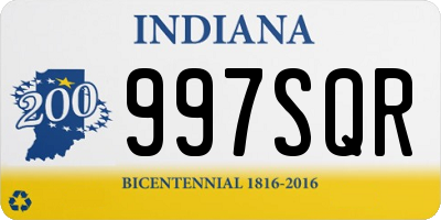 IN license plate 997SQR