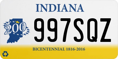 IN license plate 997SQZ