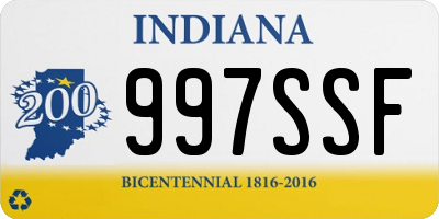 IN license plate 997SSF