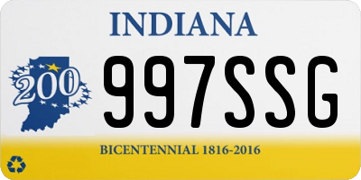 IN license plate 997SSG