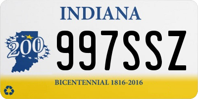 IN license plate 997SSZ