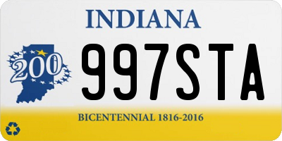 IN license plate 997STA