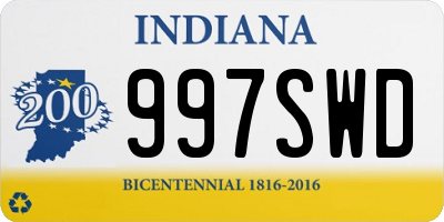 IN license plate 997SWD