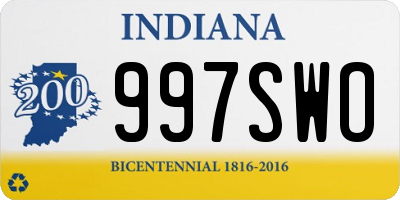 IN license plate 997SWO