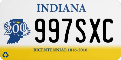 IN license plate 997SXC