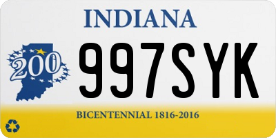 IN license plate 997SYK