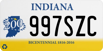 IN license plate 997SZC