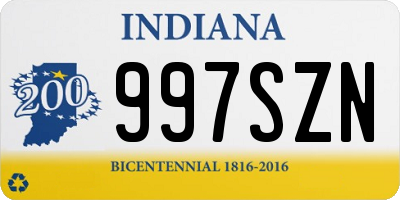 IN license plate 997SZN