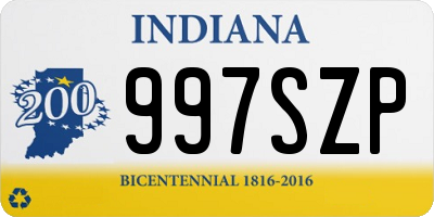 IN license plate 997SZP