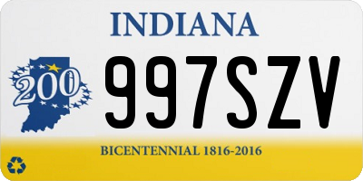 IN license plate 997SZV