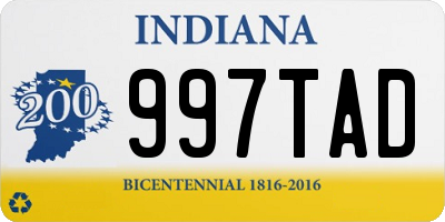 IN license plate 997TAD