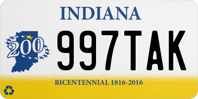 IN license plate 997TAK