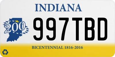 IN license plate 997TBD