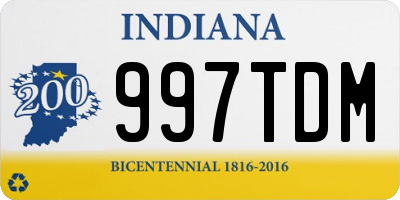 IN license plate 997TDM