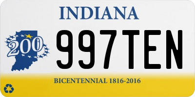 IN license plate 997TEN