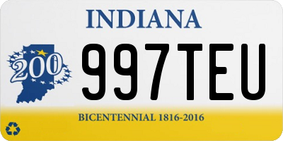 IN license plate 997TEU