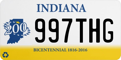 IN license plate 997THG