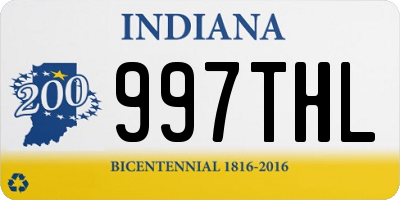 IN license plate 997THL