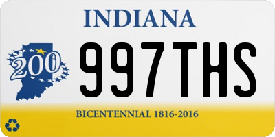 IN license plate 997THS