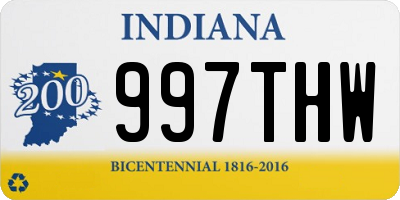 IN license plate 997THW