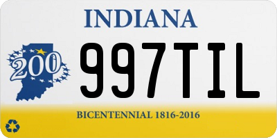 IN license plate 997TIL