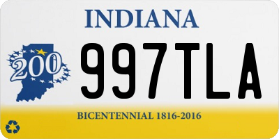 IN license plate 997TLA