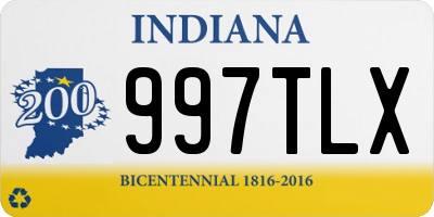 IN license plate 997TLX