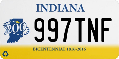 IN license plate 997TNF