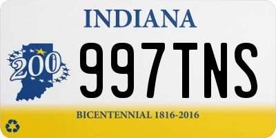 IN license plate 997TNS