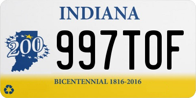 IN license plate 997TOF