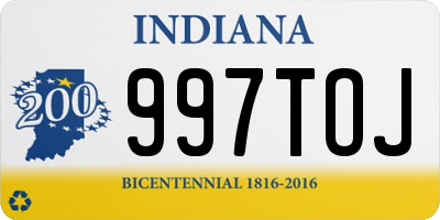 IN license plate 997TOJ